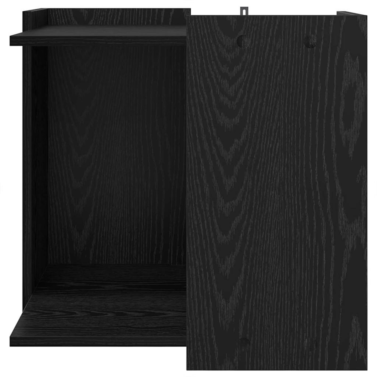 Gecheer Katzenstreu Box Umzäunung Schwarz Eichen-Optik, 53 x 53 x 51 cm, Holzwerkstoff, für Innenbereich