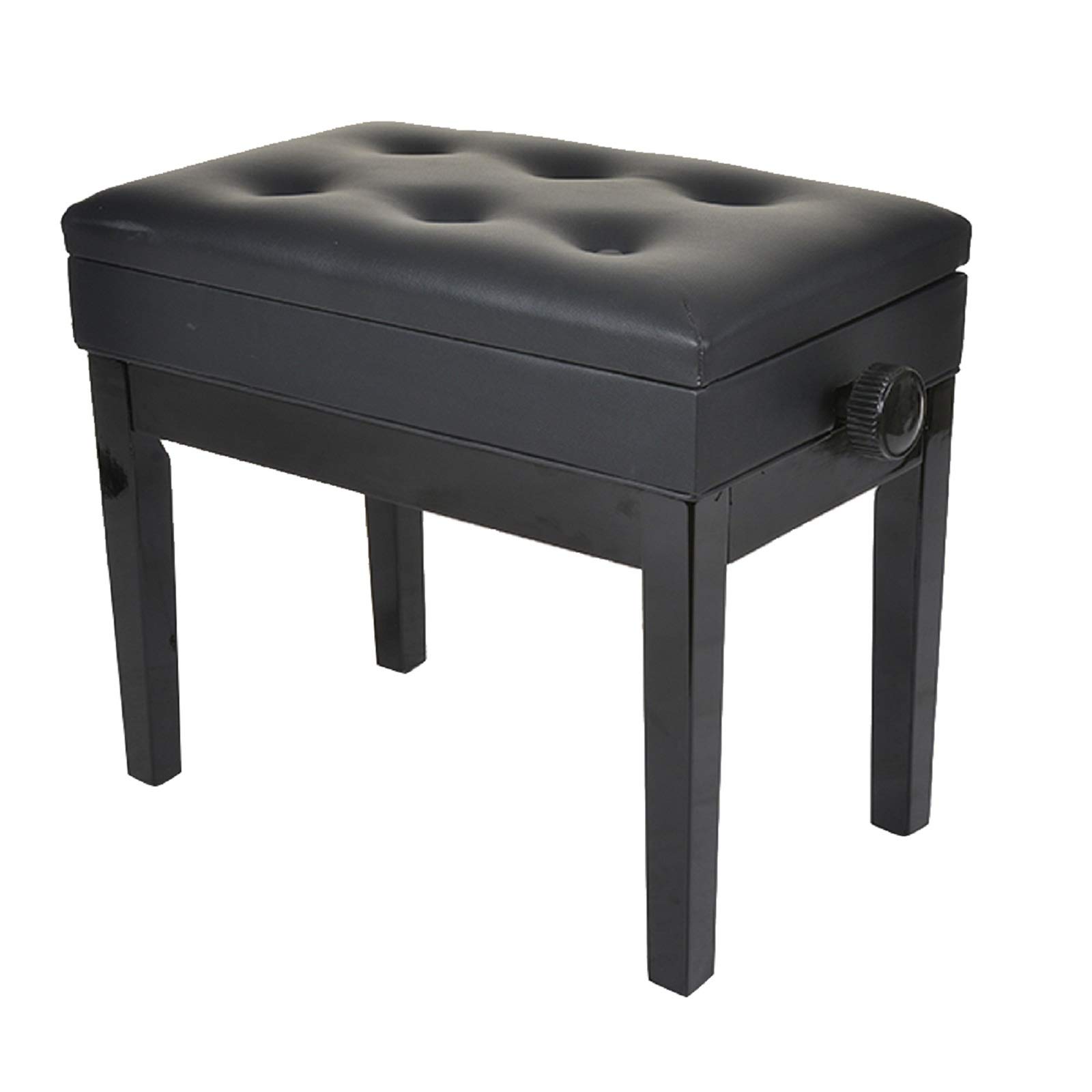 Trintion Pianobank Klavierbank Verstellbare Schwarz Klavierhocker Keyboard (Hoehenverstellbar von 48-58cm Sitzfläche 63 X 34cm) Stabil mit Schwarzem Muster Tragfähigkeit bis 150 Kilogramm