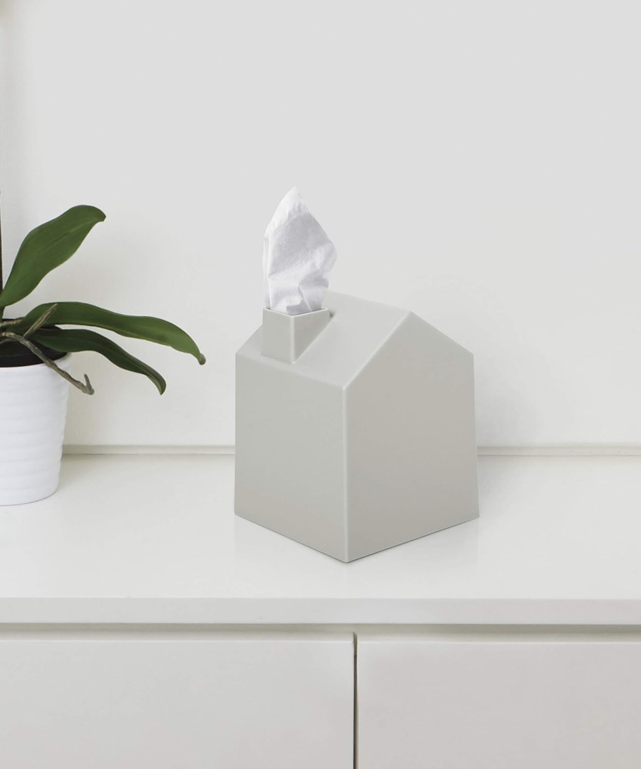Umbra Casa Tissue Box Cover 1 Pack Bedroom or Office Adorable House Shaped Square Tissue Box