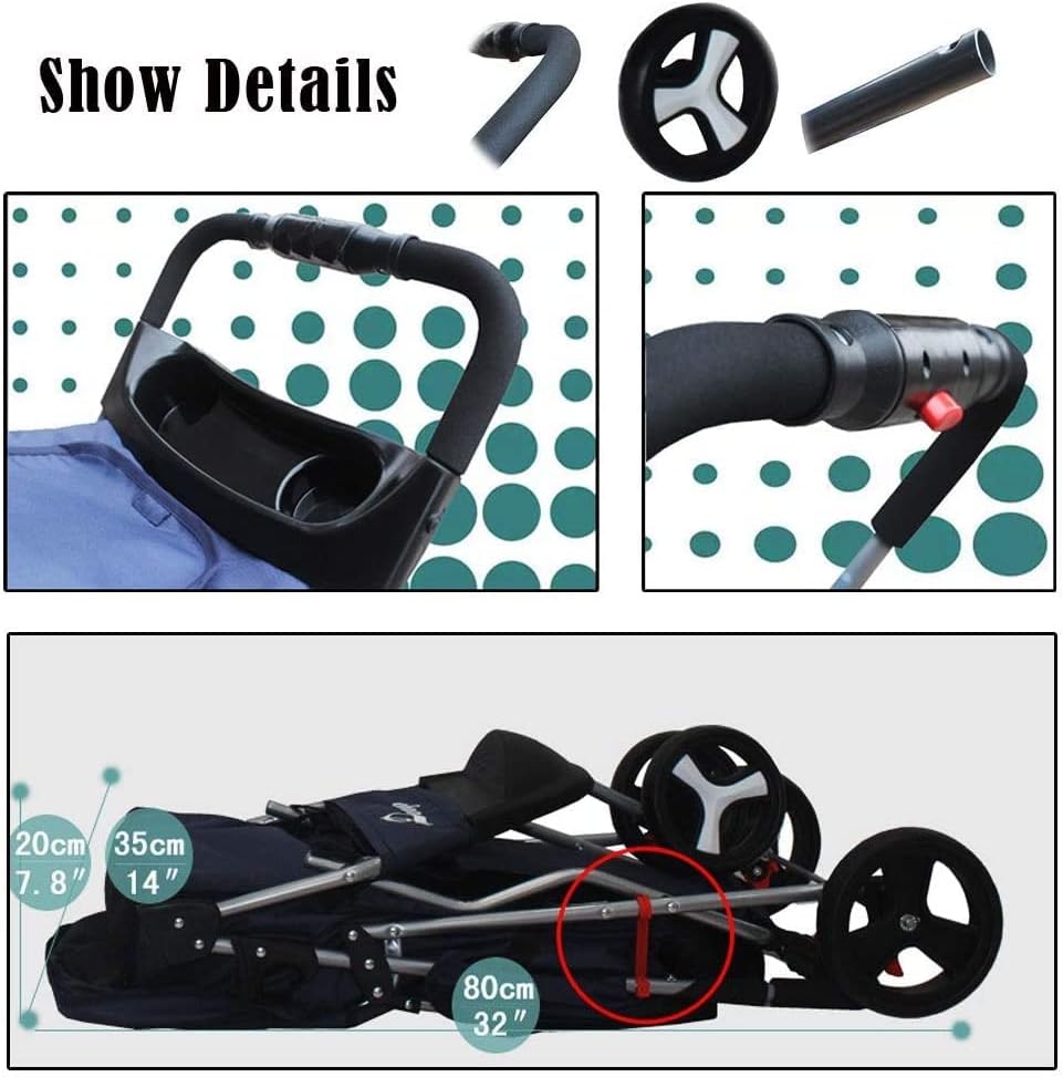 美品】MEGANEKO ペットカート 3輪 コンパクト 分離式 折りたたみ