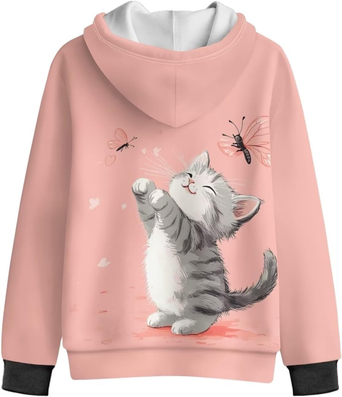 Little Girls Zip Up Hoodies Size 6-16 Long Sleeve Coat Fleece Hooded Jackets Sweatshirts