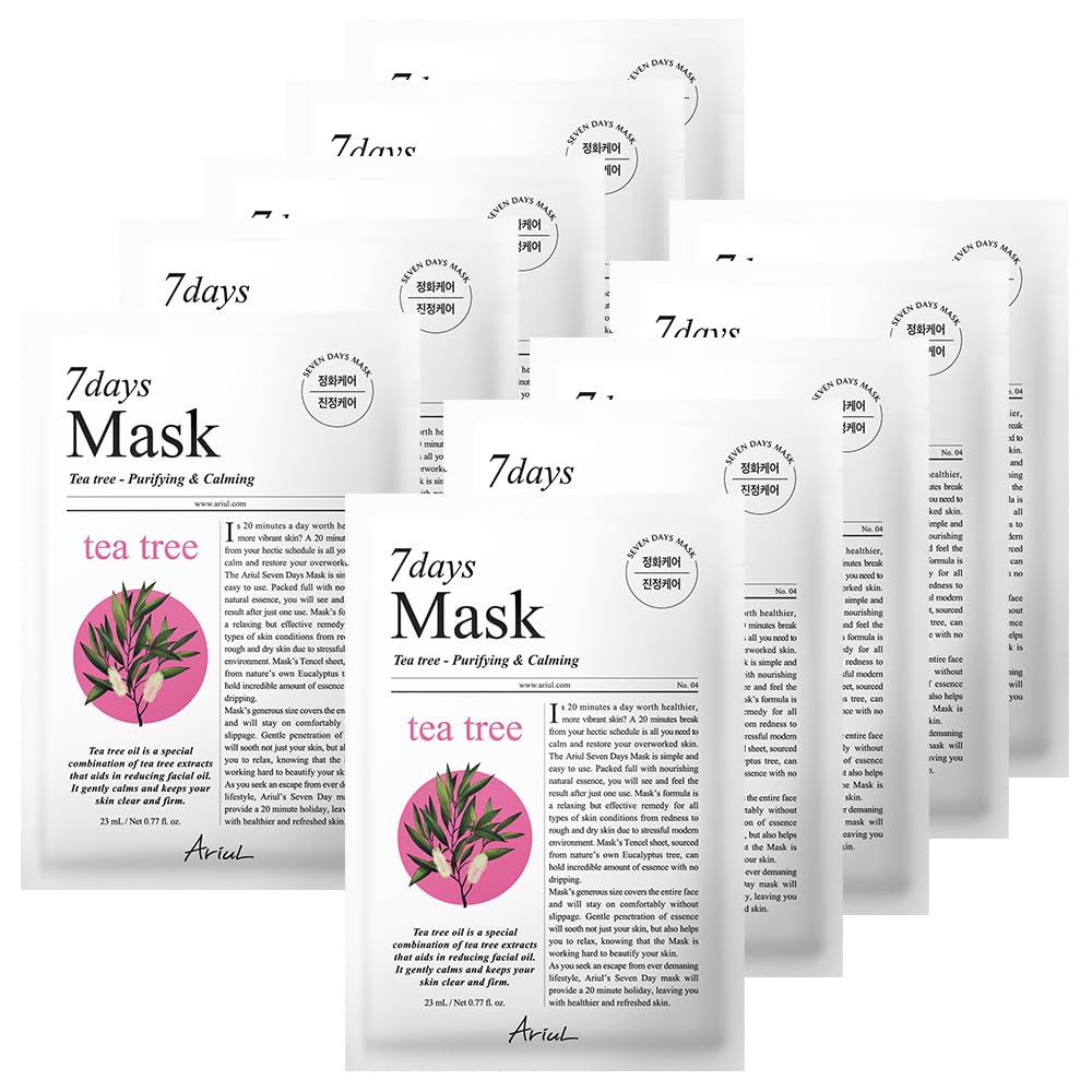 Ariul 7 Days Mask Tea Tree M - Çay Ağacı Özlü Karşıtı Arındırıcı Vegan Kağıt Maske
