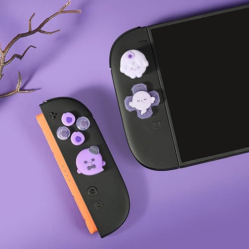 Miniatura 2 de PERFECTSIGHT Silicone Joycon Thumb Grip Caps, Joystick Cover Compatible with Nintendo SwitchOLEDSwitch Lite,4PCS (Candlelight Ghost for NS2)