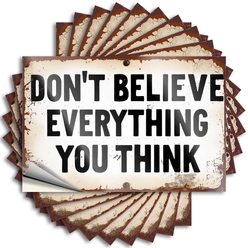 Fzfn Colour Don't Believe Everything You Think Spring Bath Decor - Sticker Bottle Removable Vinyl Decal(8X12cm)