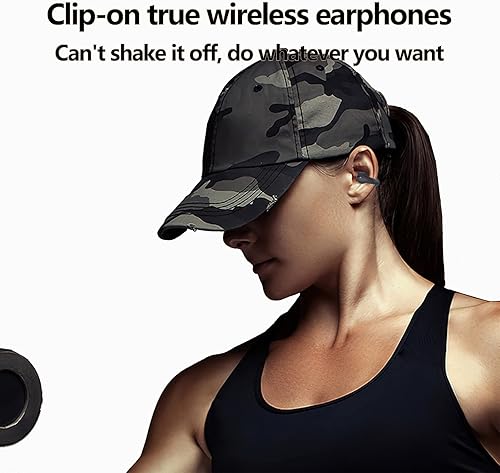 Miniatura 7 de Clips para los oídos, auriculares de conducción ósea para canales auditivos pequeños, auriculares abiertos Bluetooth con ganchos para los oídos,