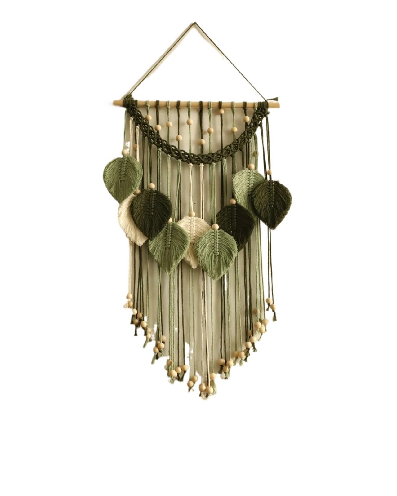 FGUJSUR Tapestry Wall Hanging Leaf Tapestry Boho Home Decoration Handmade Macrame Tapestries Wall Art Hanging Decor Room Decors Aesthetic Ornament(Color 01)
