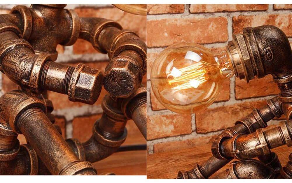ADITAM lampa stołowa Retro przemysłowe żelazne fajki wodne Robot ADITAM Vintage lampa biurkowa Steampunk oświetlenie na biurko (brak w zestawie żarówki) Double the comfort