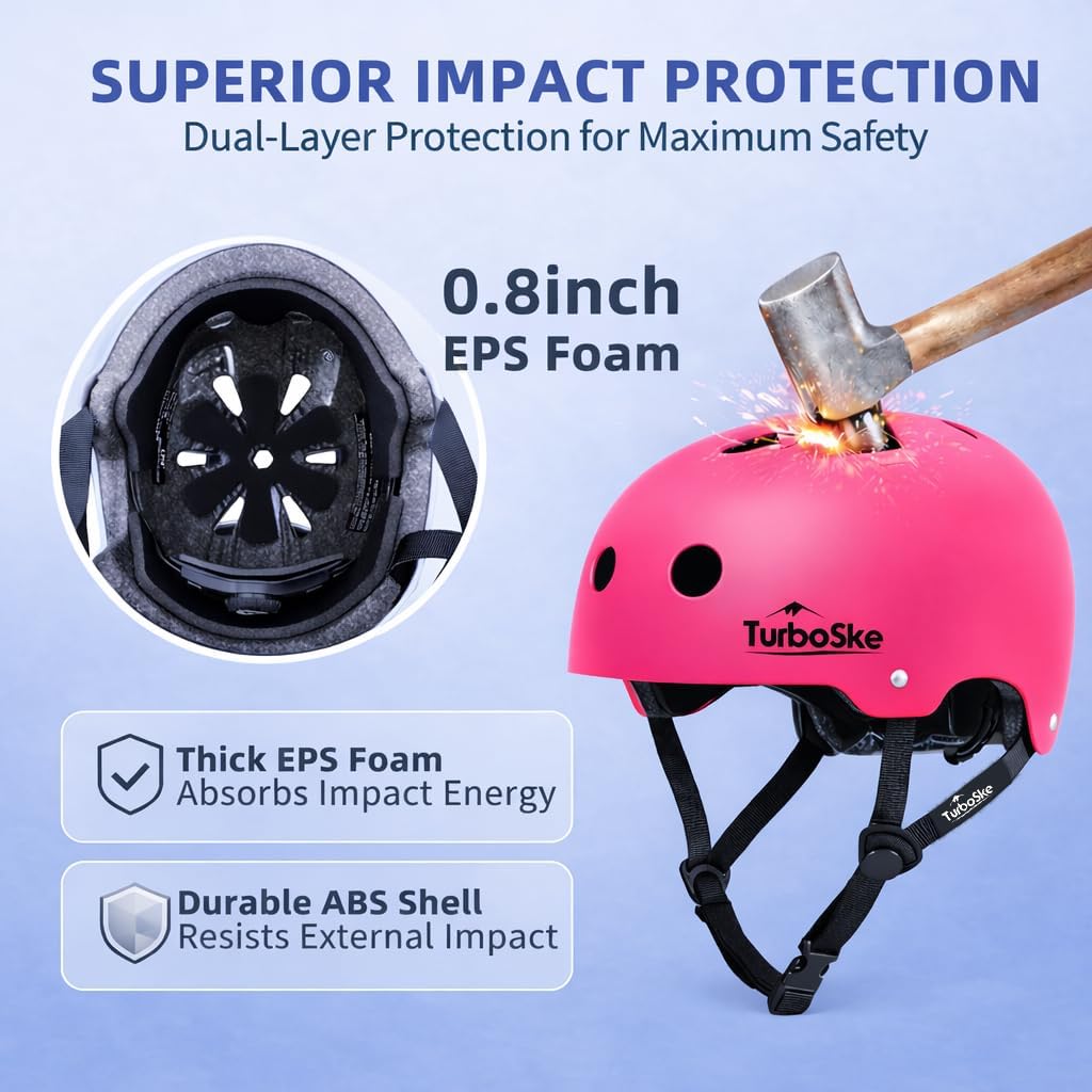 Skateboard Helmet, BMX Helmet, Multi-Sport Helmet, Bike Helmet for Kids, Youth, Men, Women