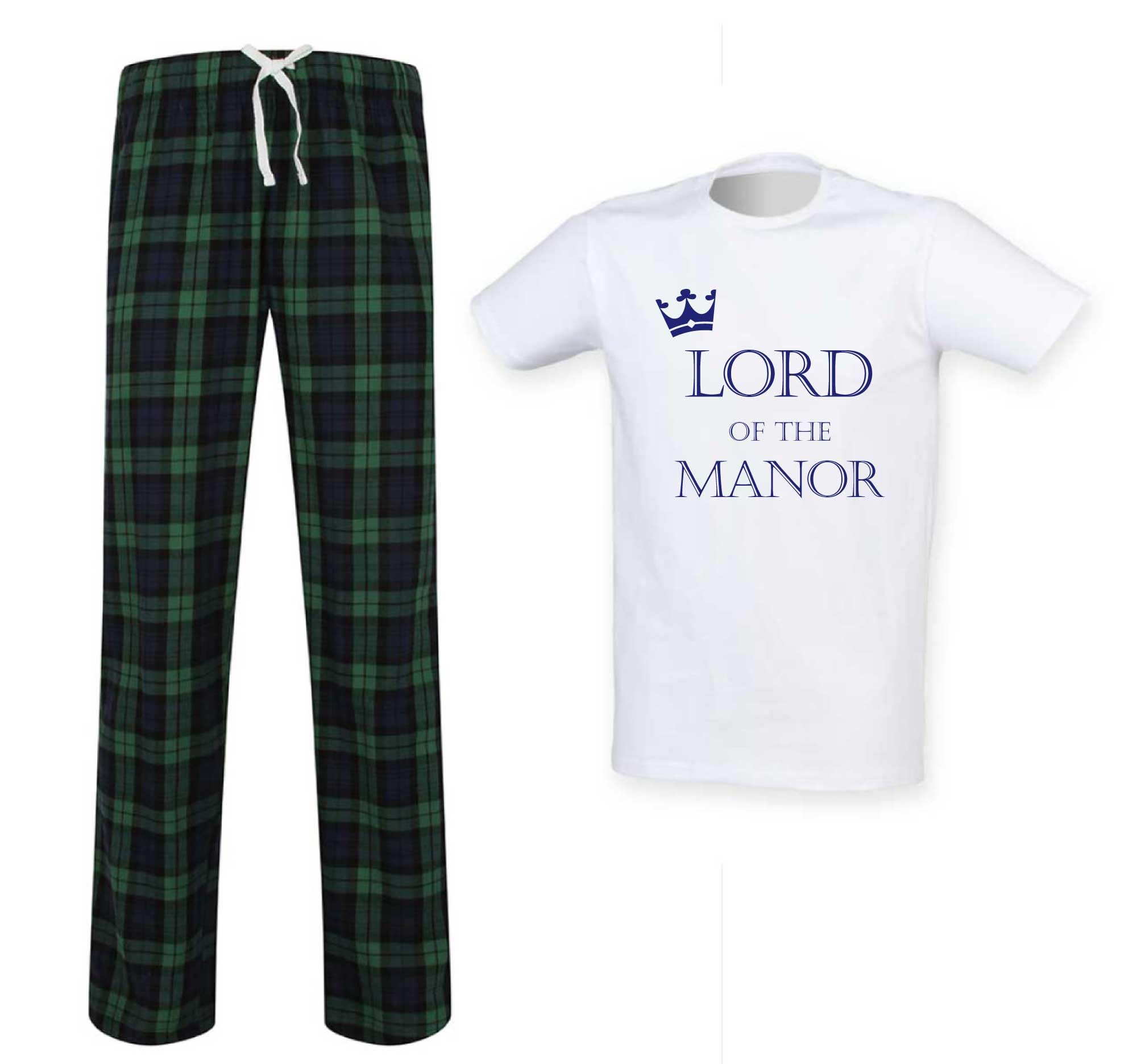 60 Second Makeover Men's Green Limited Lord Of The Manor Pyjama Set Tartan Trouser (Small)