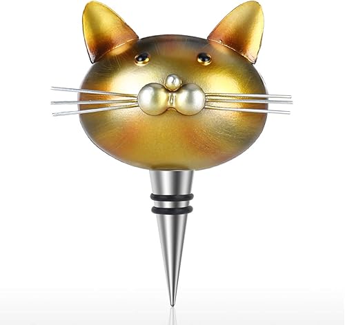 Tapón de botella de vino para gatos, tapones de metal para botellas de bebidas, los mejores accesorios de regalo para los amantes de los gatos