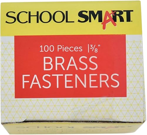 School Smart Sujetadores de latón, 3/8 pulgadas, paquete de 100