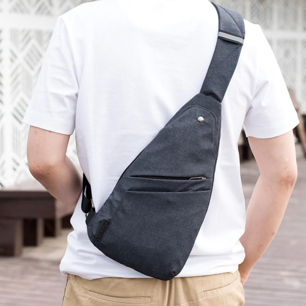 MAGICLULU Men's Outdoor Sports Crossbody Chest Bag Comfortable Shoulder Strap and Polyester Material, Casual Sling Bag for Daily Essentials Such as Mobile, Wallet, and Keys, for Outdoor
