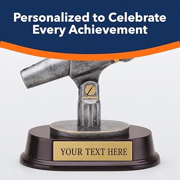 Microphone Award Trophy - 3 Lines Custom Text