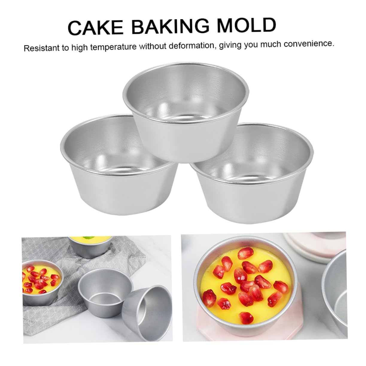 Alipis Carbonstahl Kuchenformen 3 Stück Antihaftbeschichtet Runde Pudding Und Tortelettformen Hitzebeständig Backzubehör Für Küche Und Konditorei