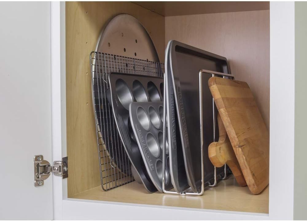 Chrome U-Shaped Bakeware Divider Cabinet Organizer
