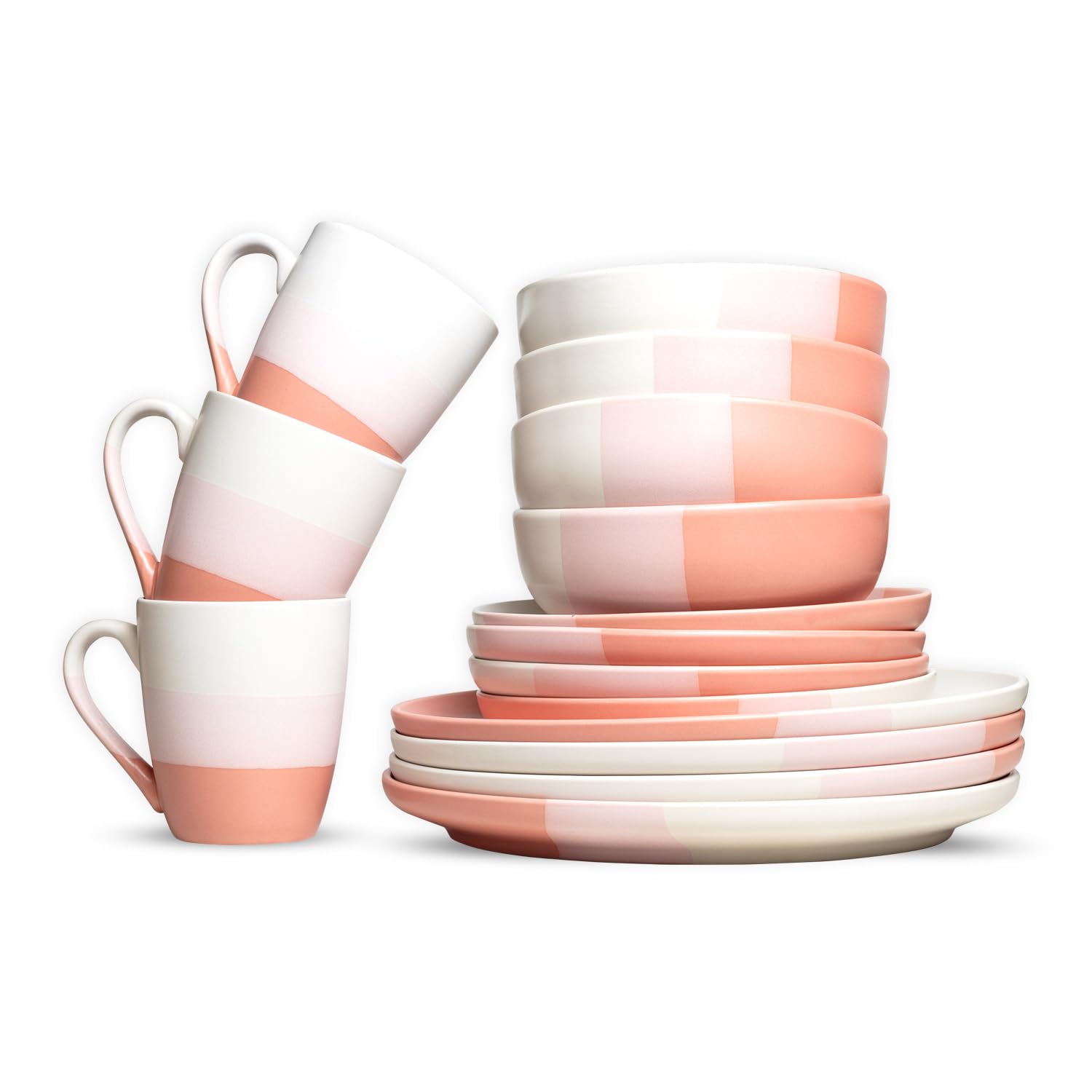 Royalford (Royalford 16 Piece Stoneware Dinnerware Set | Microwave, Dishwasher & Freezer Safe Durable Crockery Set |Dinner & Desser) 16 Piece Stonewar