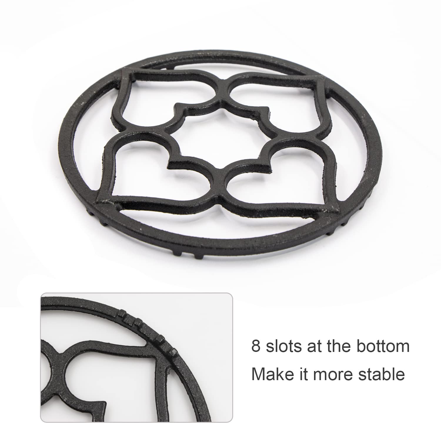 Anneau Support Plaque Cuisson Gaz - 19cm Universel Plaques Plat Grille en Fer avec 8 Fentes de Fixation dans Le Fond pour Cafetière Petit Pot Cuisine Fonte Fritures Four à Café Wok