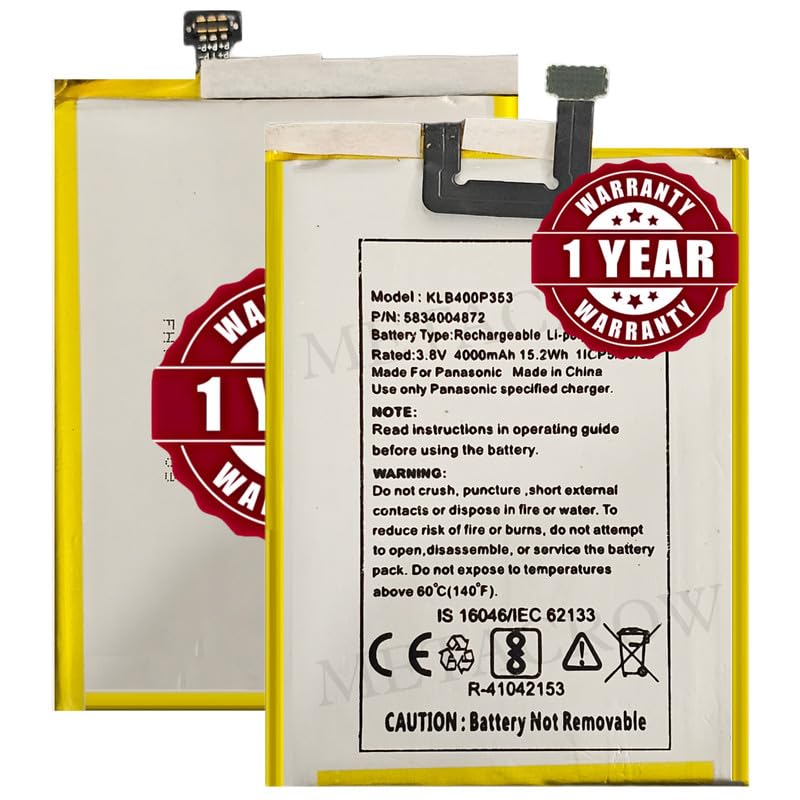 Image of Original KLB400P353 Battery Compatible for Panasonic Eluga A2 - (4000mAh) - 1 Year Warranty JK1