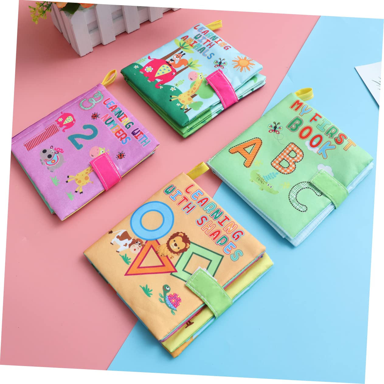 Abaodam 12pièces Éducatif Doux Avec Animaux Lettres Chiffres Et Formes Pour Développement Cognitif Mois à