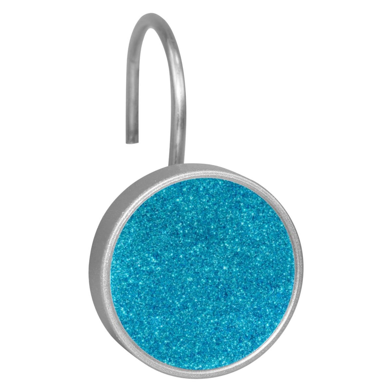 Crochets pour rideaux de douche en acier inoxydable lot de 12 suspensions bleu brillant haut de gamme