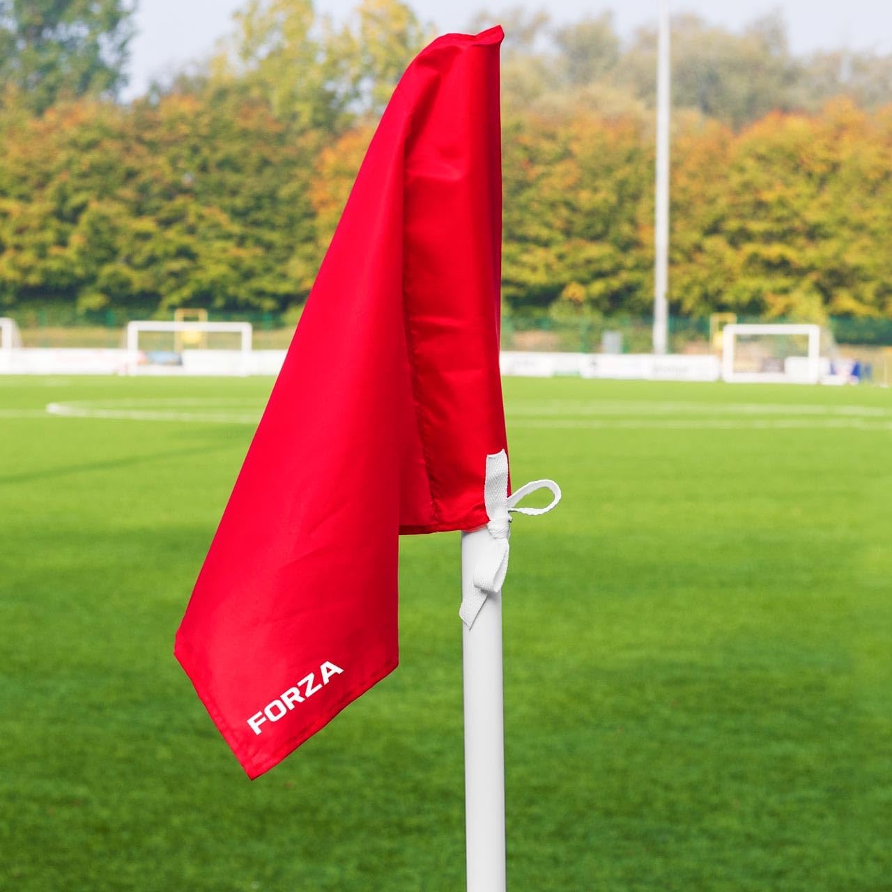FORZA Corner Flags (Pack of 4) | Durable Polyester Soccer & Sports Field Flags for Training & Match Use - Standard and Pro Options (Poles Not Included) (Black & White Stripe, Pro)