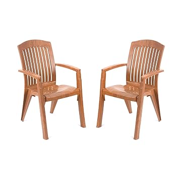 Nilkamal Heritage Polypropylene Set Of 2 Chair Brown Amazon In Furniture