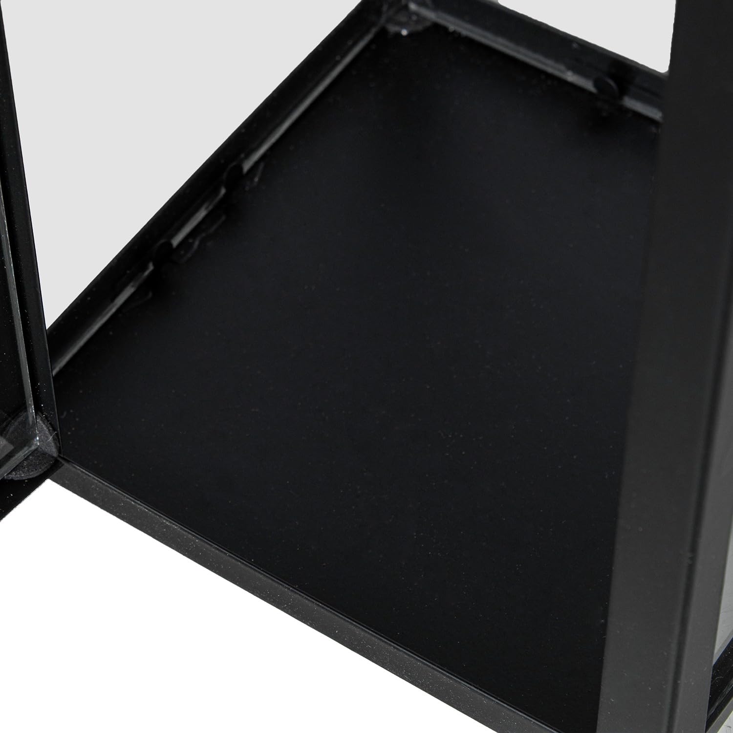 Set de 3 faroles portavelas de Suelo o sobremesa de Metal Negro 10x10x23+14x14x39+18x18x49 cm