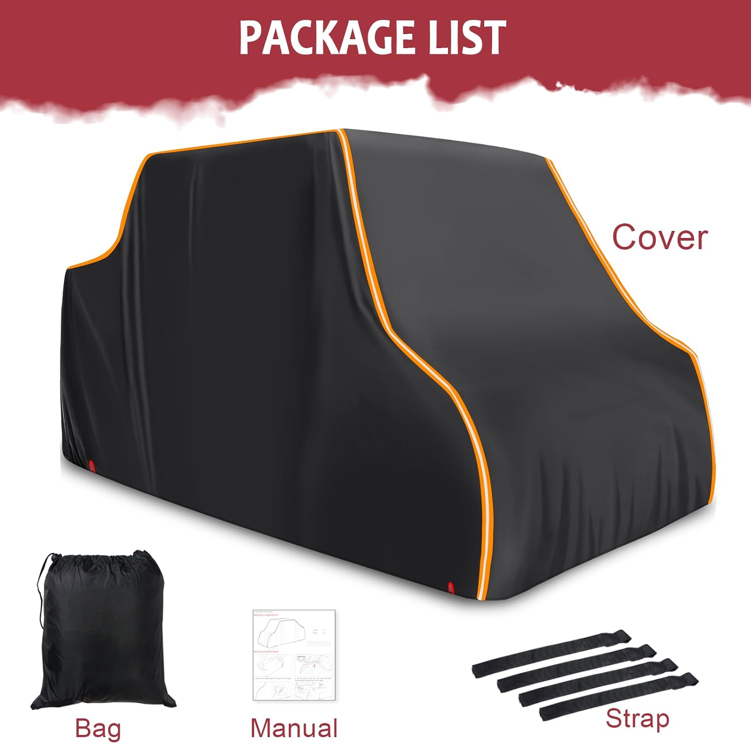 StarknightMT Heavy Duty UTV Cover 4 Seater,Waterproof 420D Oxford Cover for All-Weather Outdoor Storage,Compatible with Polaris Ranger Crew 1000 900 570 General RZR,Reflective Strips Windproof