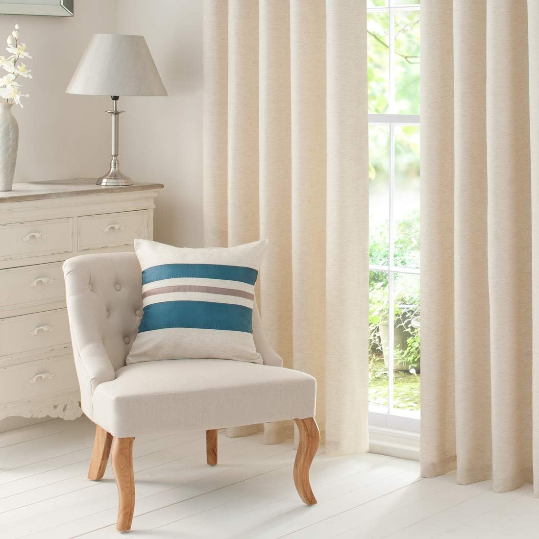 Fully Lined Satin Stitching Blackout Curtains for Living Room-Linen Darkening Grommet 1PCS Window Curtain Panels-Thermal Insulated Burlap Drapes for Bedroom