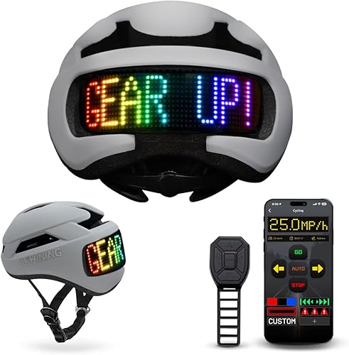 Casco de bicicleta con luz  Casco de bicicleta con pantalla LED DIY para scooter, bicicleta, monopatín  Casco de pantalla LED con patrones