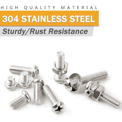 Miniatura 4 de VIGRUE 810 piezas M3 x 46810121416180.787 in Kit surtido de tornillos de acero inoxidable 304 Phillips cabeza cacerola Tornillos Tornillos Tornillos