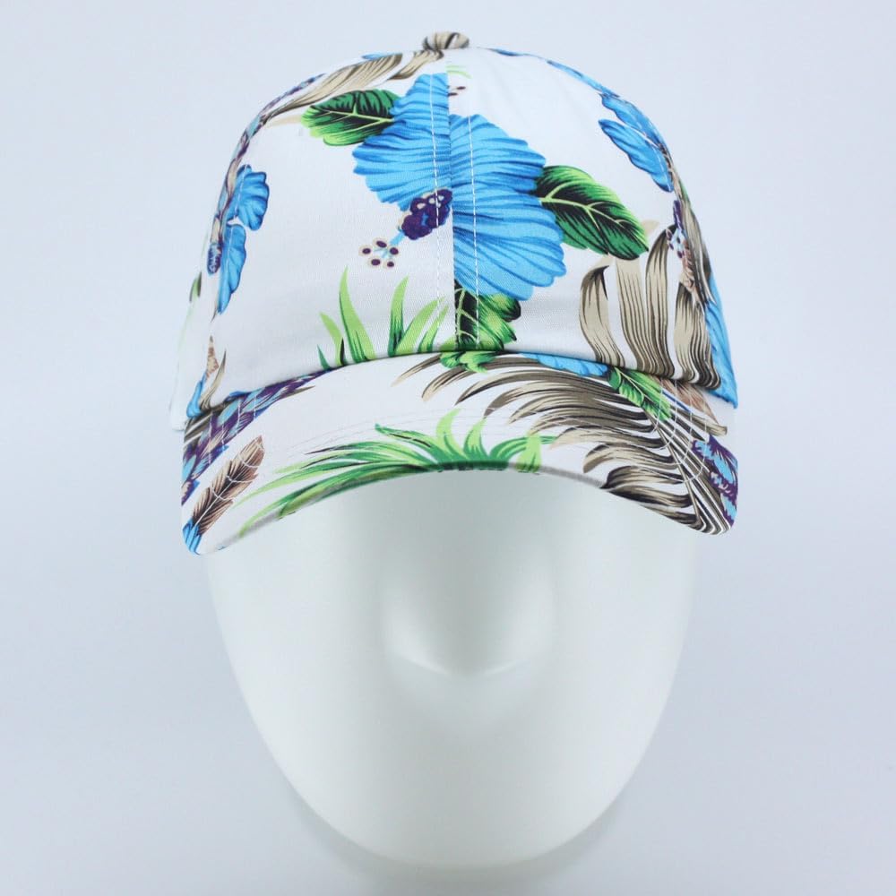 Floral Hawaiian Cotton Twill Adjustable Snapback Baseball Caps - Image 2