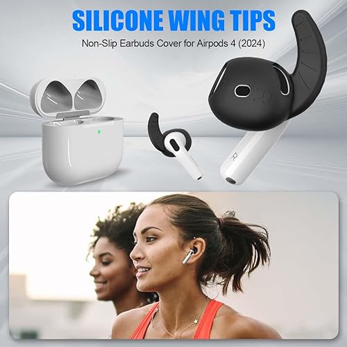 Miniatura 7 de 5 pares de fundas para AirPods 4 ganchos para las orejas, funda deportiva antideslizante para AirPod 4 almohadillas de silicona suave para AirPod 4