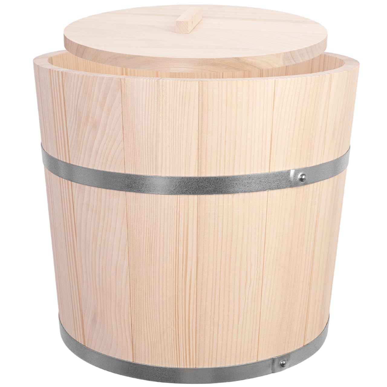 KADAX Barril de madera de 25 l, olla de chucrut de madera, olla de fermentación para fermentación de verduras como chucrut, pepinos o kimchi, barril de chucrut, olla de pepino, barril de pepino