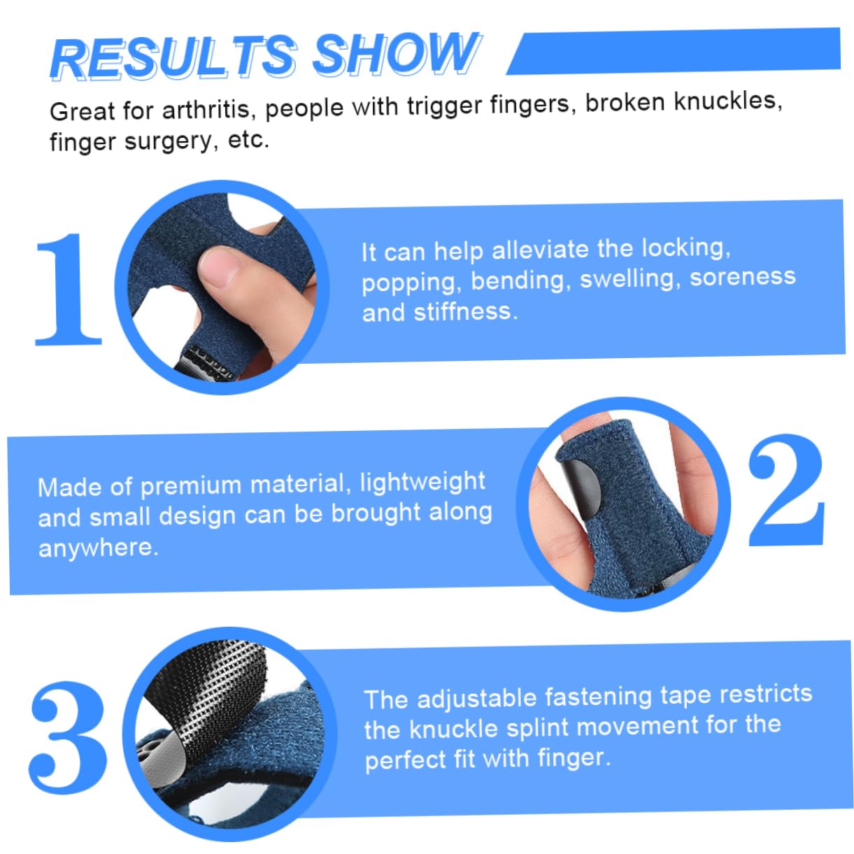 NOLITOY Finger Strap Support Plate Finger Splint Brace Tool Adjustable Pencil Dispenser Protection Splint Button Aid Replacement Heel Tips Square Finger Stand Protector Blue Aluminum Alloy