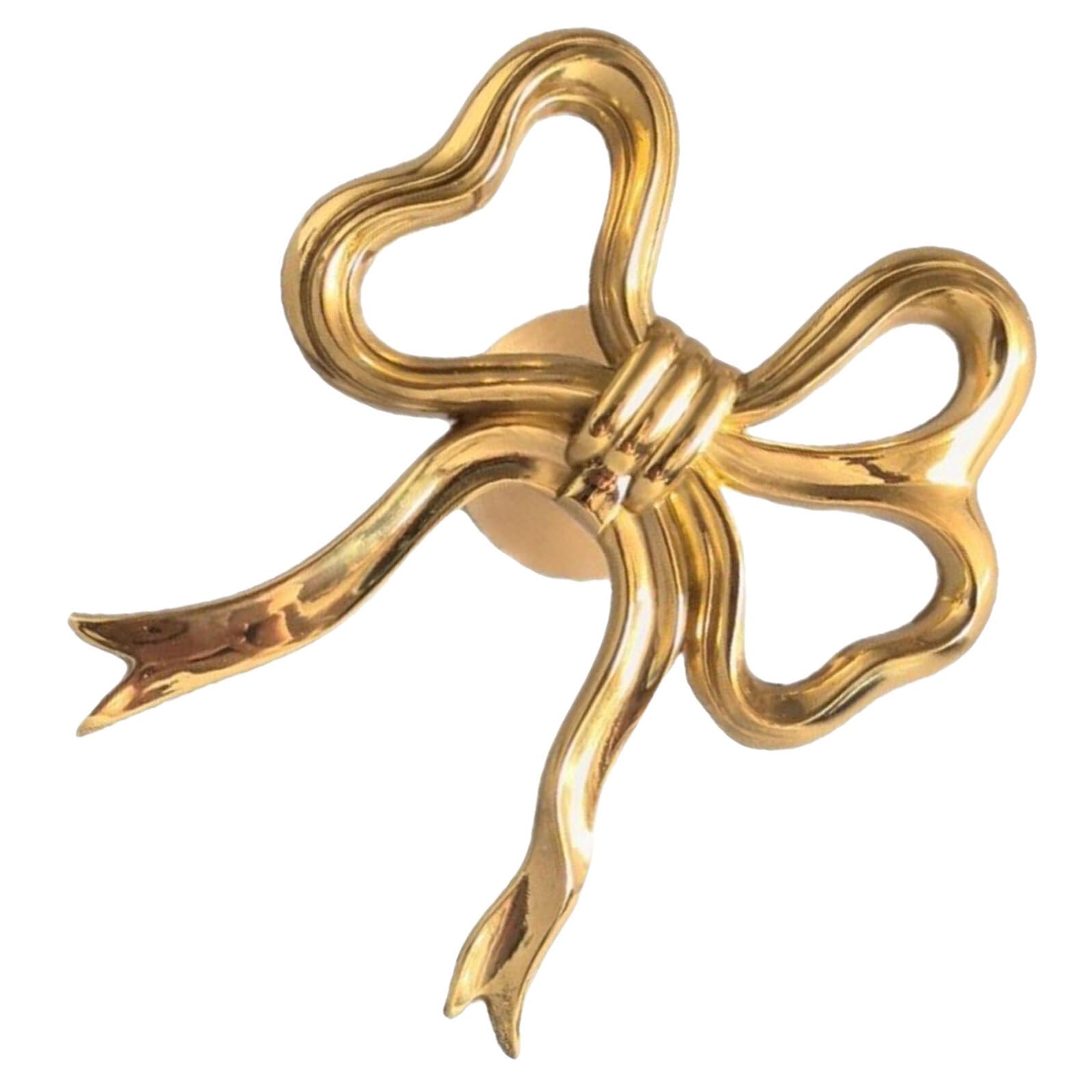 Wandmontierter Goldener Schleifen Gardinenhalter aus Messing 1 Stück
