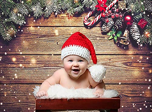 Allenjoy 5X7Ft Snowflake Gold Glitter Christmas Wood Wall Holiday Photography Backdrop Xmas Rustic Barn Vintage Wooden Background For Kids Portrait Photo Studio Booth Photoshoot Photographer Props #TOP2