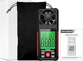 Zyyini Medidor de Anemômetro Digital Portátil Com LCD Retroiluminado para Atividades Ao Ar Livre Teste HVAC Medidor Portátil de Velocidade do para Vela, Ciclismo (HT605S sem bateria)