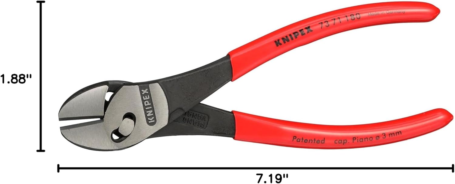 KNIPEX - 73 71 180 Knipex Tools LP - 7371180 TwinForce High Performance Leverage Diagonal Cutter with Dipped Handle, Red