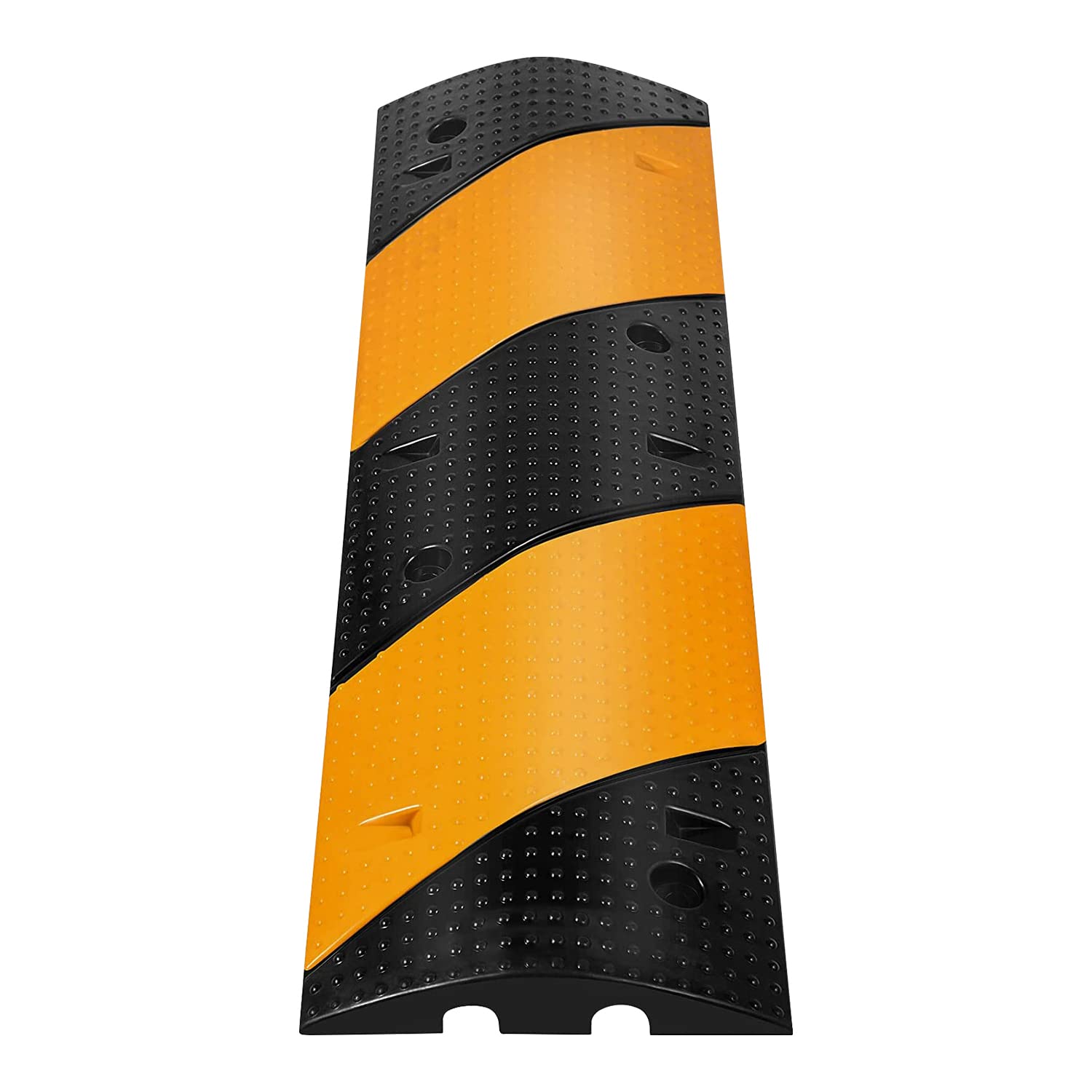 MYOYAY Puente de cable de 2 canales, 100 x 30 x 6 cm, joroba de velocidad, enrollable, protección contra sobretensiones, puente de manguera para cables, puente de puente de tempo