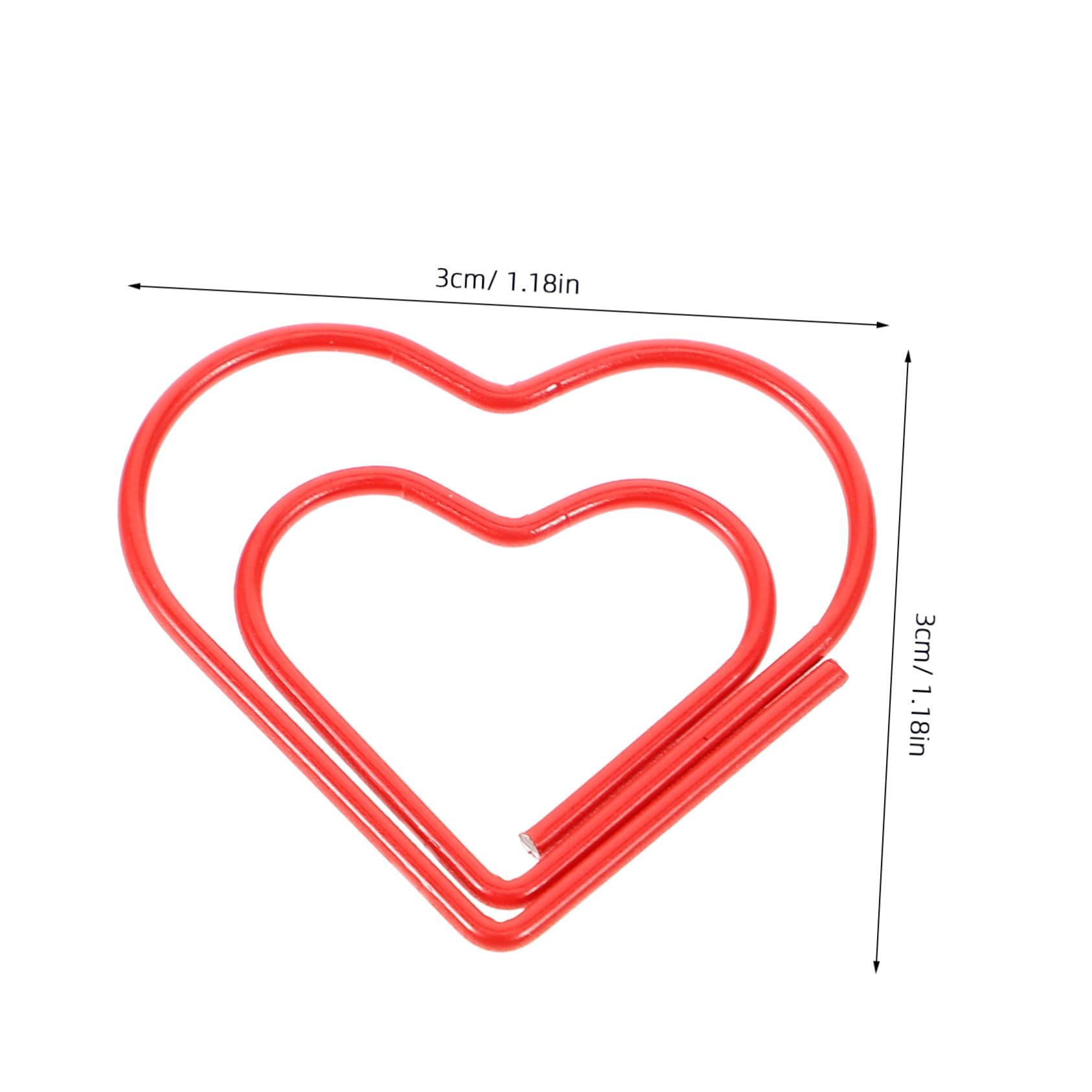 Tofficu 300pièces Trombones Cœur Rouge Pour Bureau Fournitures Scolaires Clips Décoratifs Pratiques Pour Documents Et Fichiers