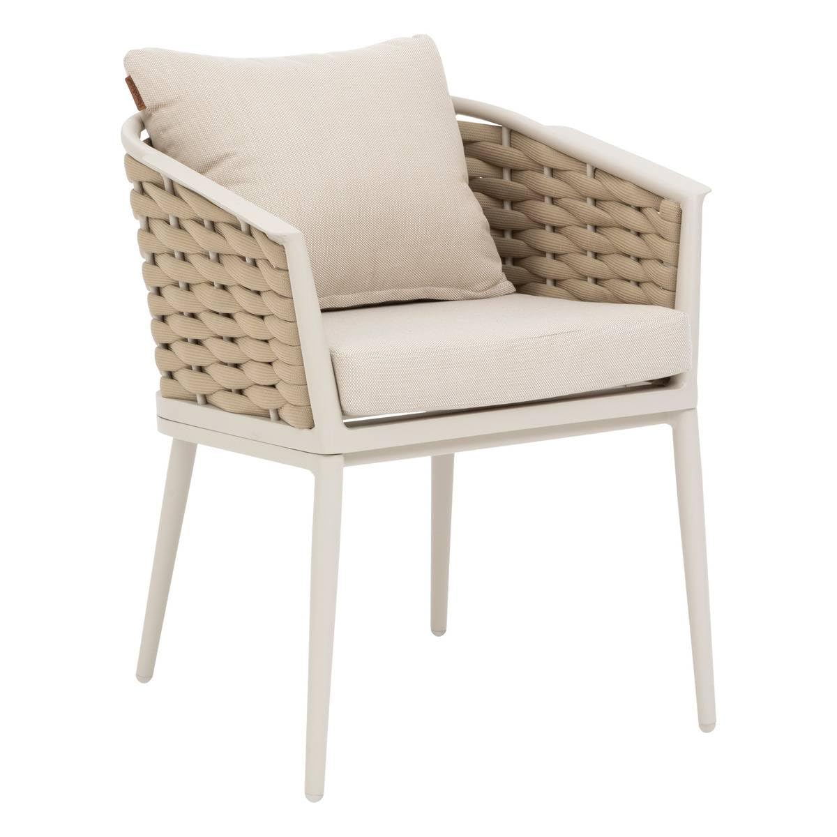 HESPERIDE - Juego de 2 sillones de jardín Yconia, Color Arcilla y Beige, Tejido Resistente al óxido e Impermeable, cojines desenfundables, muebles para terraza y balcón