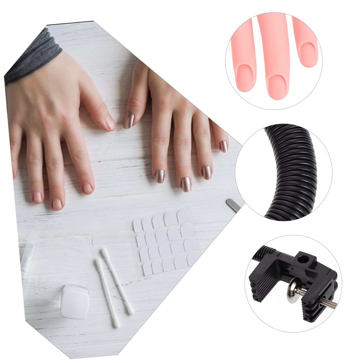 Gatuida Flexible Nail Training Hand Model Bendable Fake Hand for Manicure Practice for Nail Art Beginners Adjustable Fingers