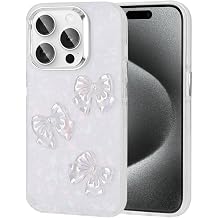 Apple iPhone 15 Pro Max Uyumlu Kabartma Kelebek Fig rl  Parlak Silikon Kapak K l f