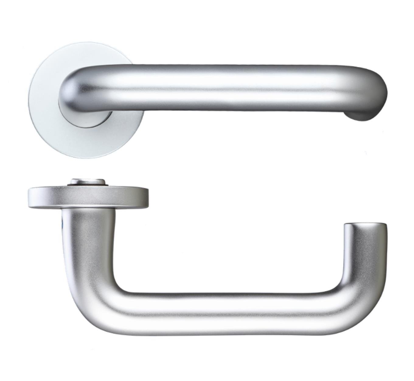Return to Door ZAA030 Safety Lever Screw On Rose Internal Door Handle Set - Satin Aluminium