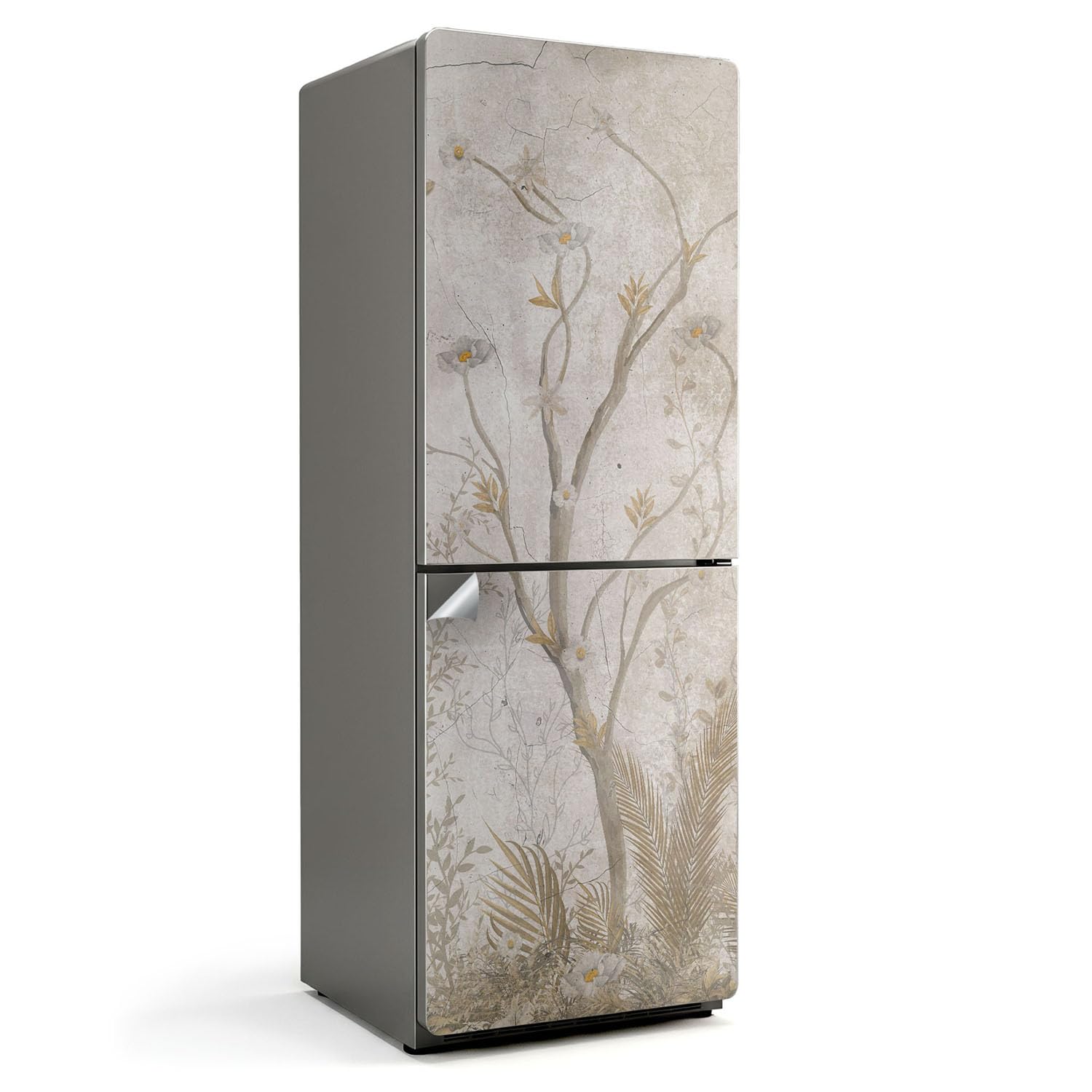 Masquer les rayures de cuisine avec un sticker frigo couvrant 70x190 cm
