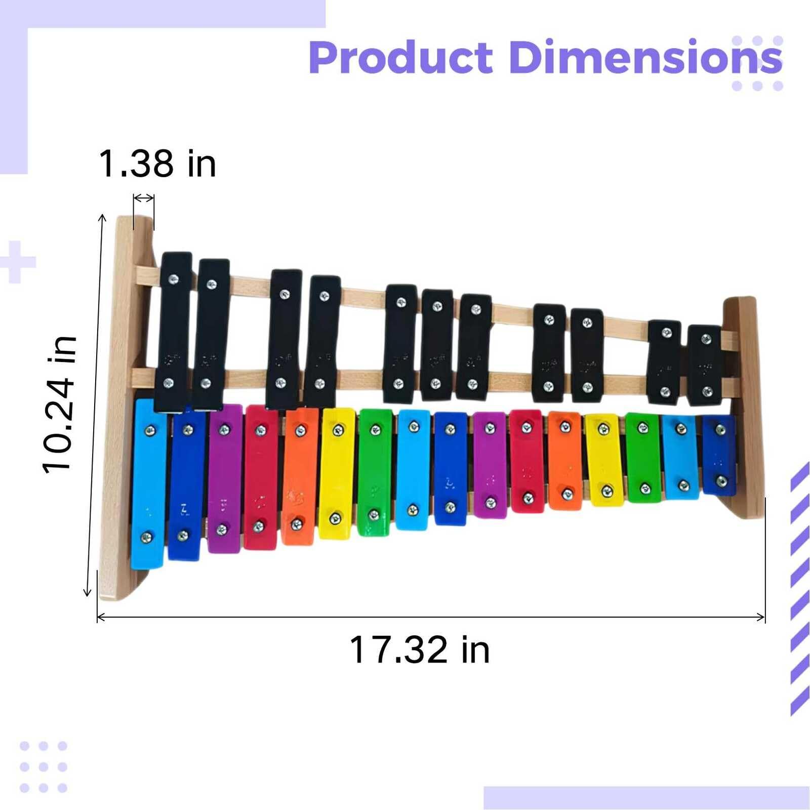 27 nut glockenspiel ksylofon z kolorowymi żelaznymi kluczami, orfowy instrument perkusyjny dla młodych muzyków, muzyczna zabawka edukacyjna z młotkiem