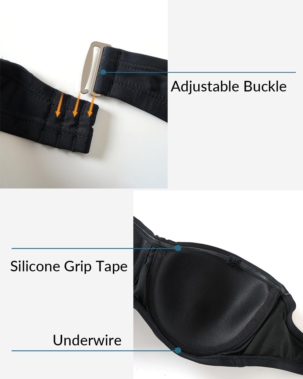 Bandeau Bikini Tops for Women - Strapless Swim Top Only Twist Front Bathing Suit Tops - Image 5