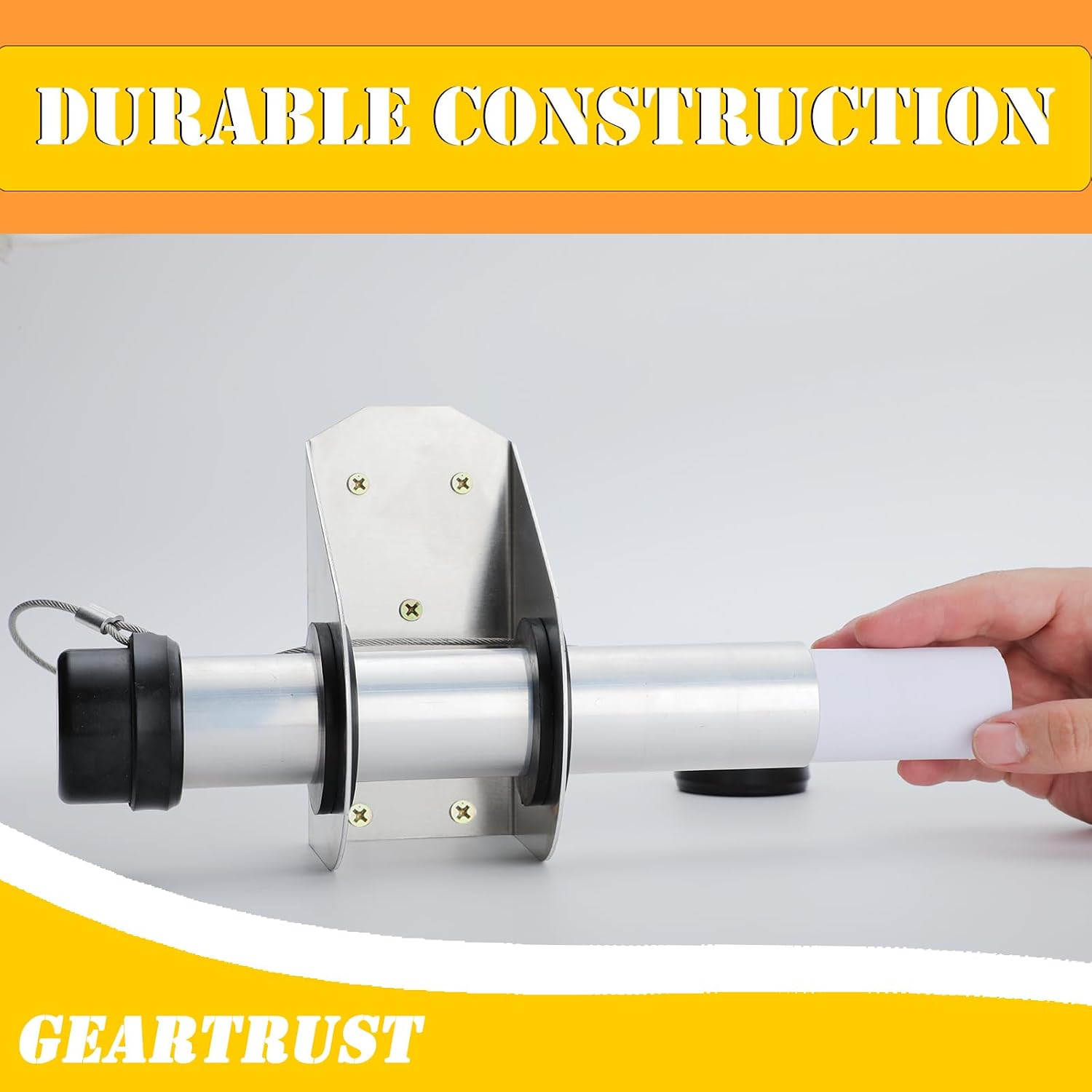 GearTrust Trailer Document Holder, Aluminum Tube Style Trailer Registration Holder Waterproof Registration Card Box Insurance with End Caps and Spare Caps for Trailer and Truck(2 Pack)
