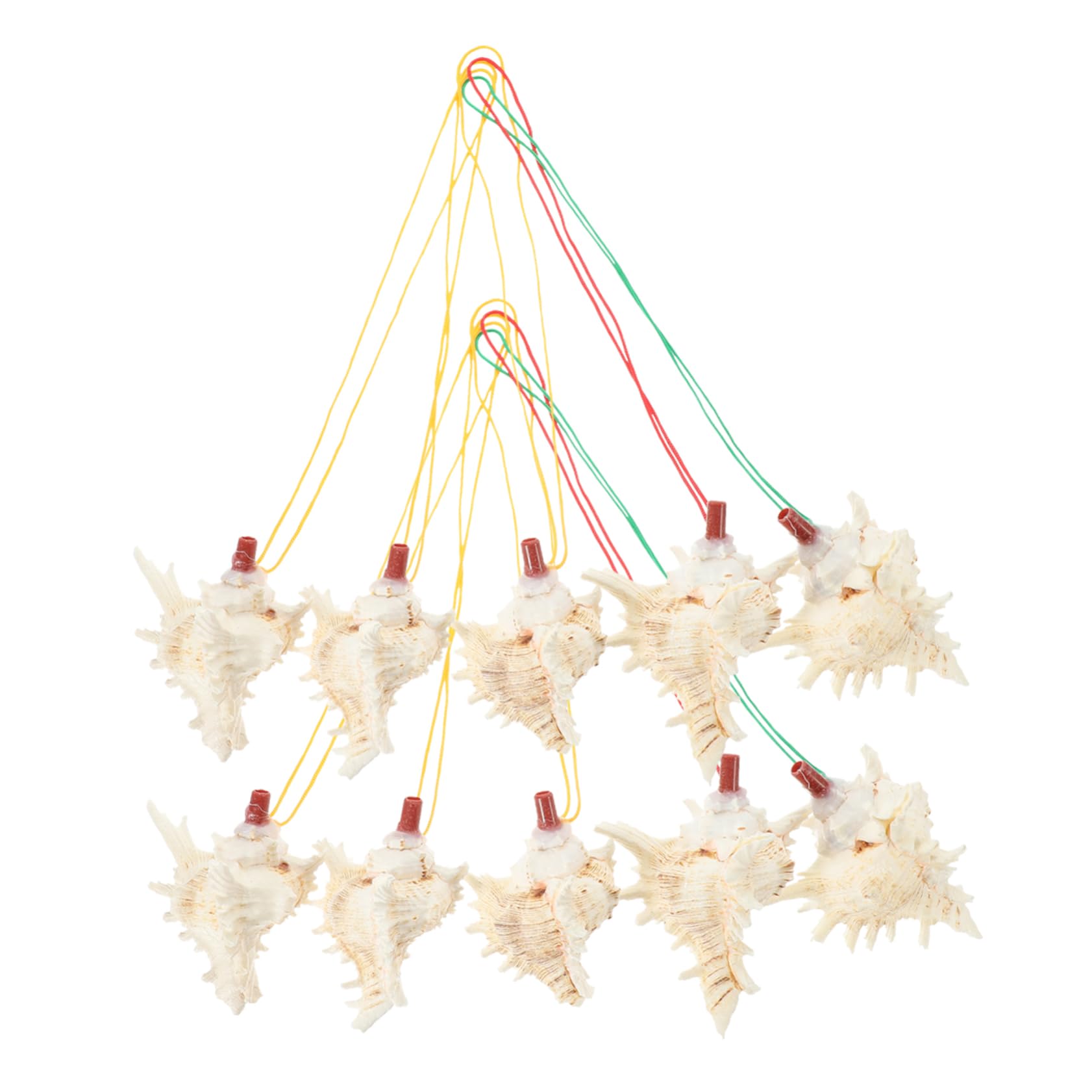 10Pcs Conch Whistles Necklace Decorative Whistle Favors for Festivals Unique Shell Design Plaything and for Camping and Outdoor Activities